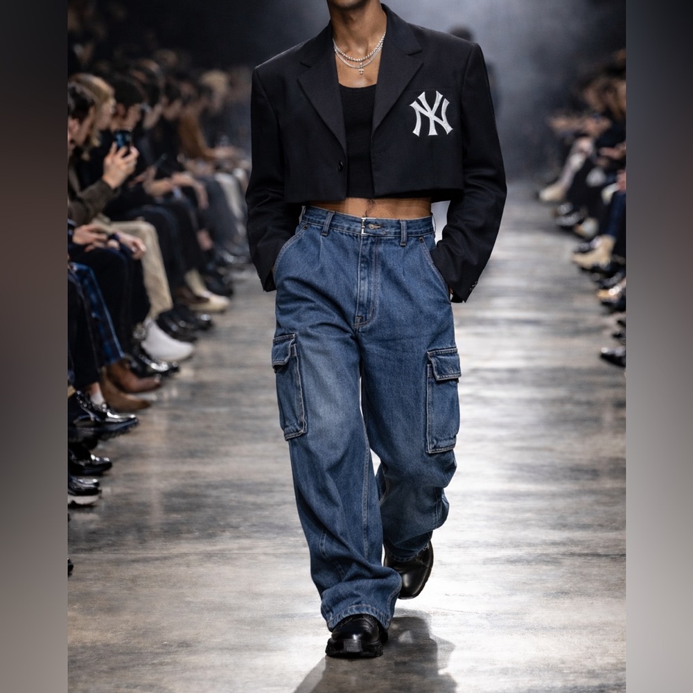 Upcycled Vintage Cropped Dark Grey Blazer | OOAK Size XL